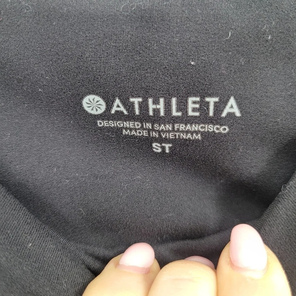 ATHLETA Barre Skinny Flare Split Hem Yoga Pants Leggings Black Powervita small T - Picture 6 of 8